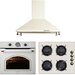 Pachet incorporabil Rustic, Cuptor electric Hausberg HB-8050, Clasa A, 57l, Ventilatie, Bej + Plita